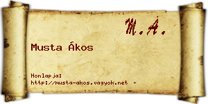 Musta Ákos névjegykártya